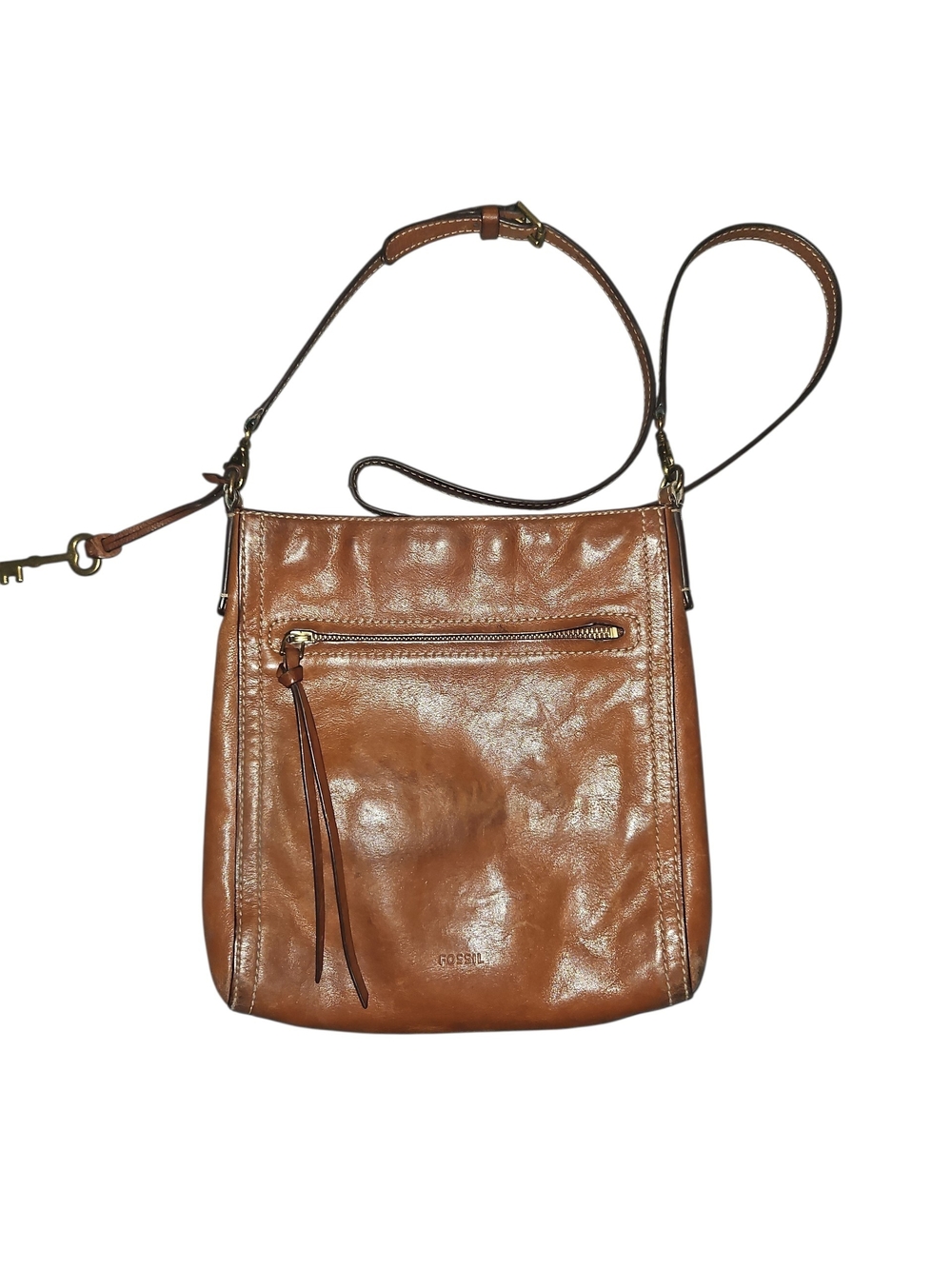 Fossil Women's Brown Leather Crossbody Bag